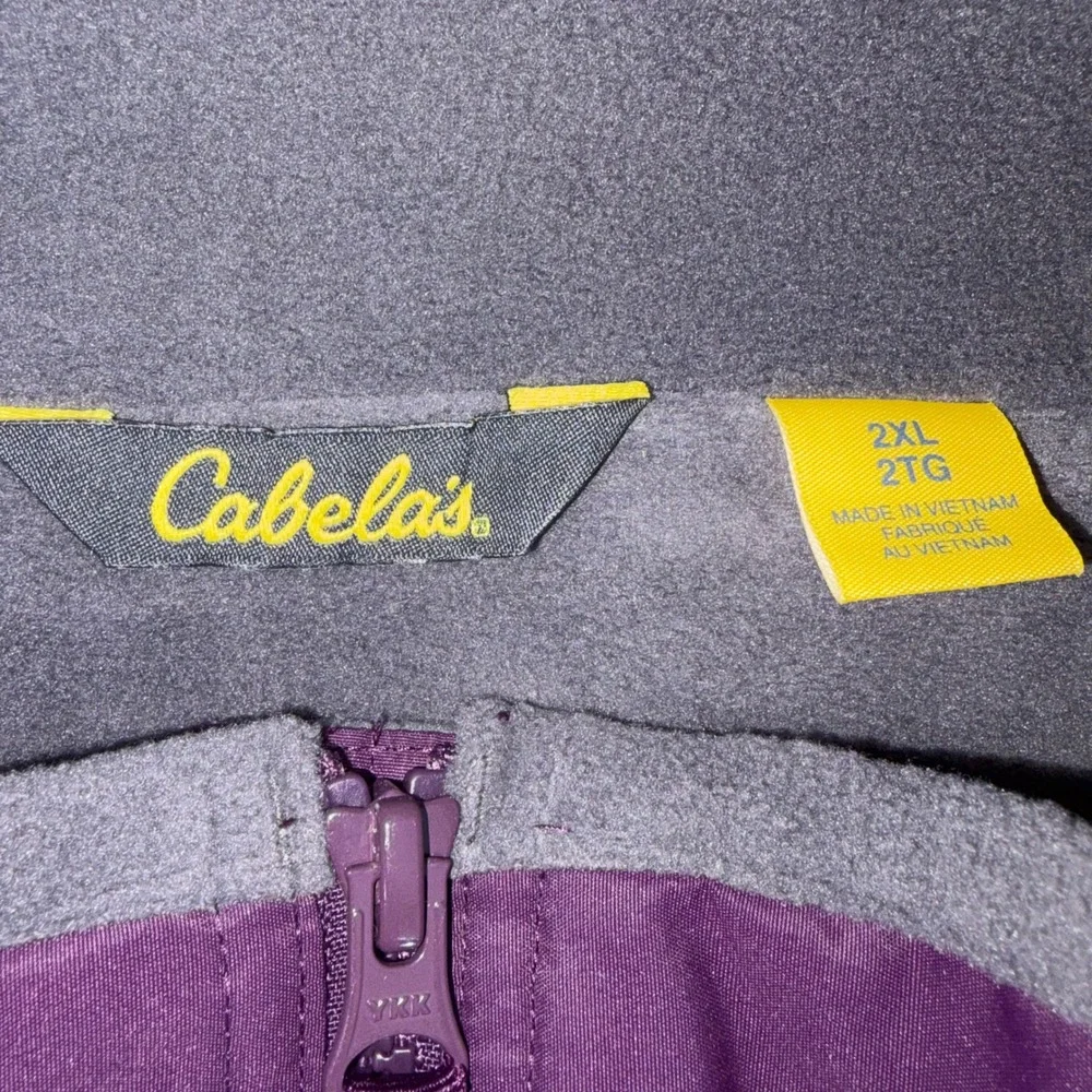 Cabelas Womens 2XL Purple Fleece Lined Full Zip Insulated Jacket